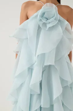 Aje Pandorea Layered Maxi Dress Silver Blue Size S / AU 8 for rent on The Volte - image 5