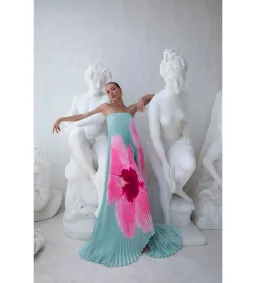 L'idée Biscous Strapless Gown Hibiscus Verde Size S / AU 8 for rent on The Volte - image 1