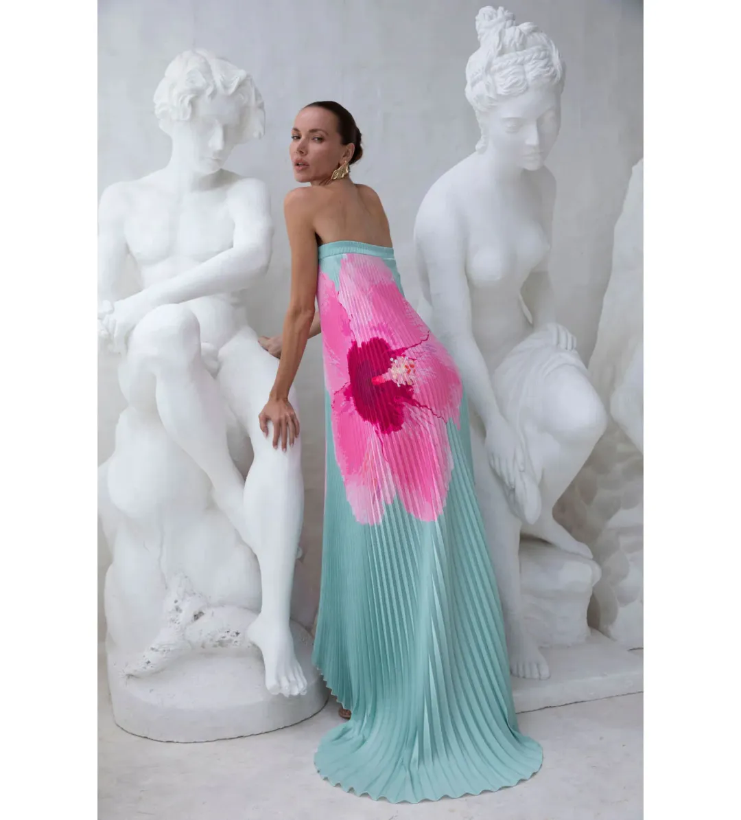 L'idée Biscous Strapless Gown Hibiscus Verde Size S / AU 8 for rent on The Volte - main image