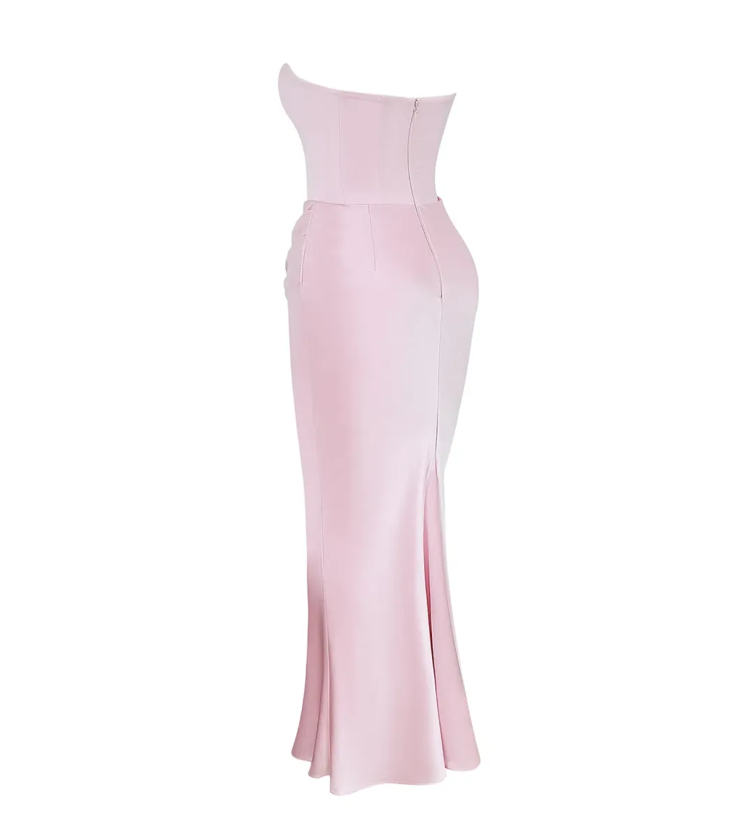 House of CB Persephone Strapless Corse Maxi Dress in Rose Shadow Size AU 8 for rent on The Volte - main image