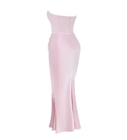 House of CB Persephone Strapless Corse Maxi Dress in Rose Shadow Size AU 8 for rent on The Volte - image 6