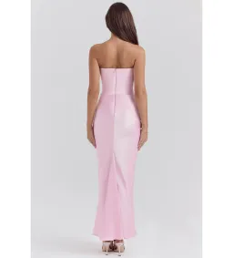 House of CB Persephone Strapless Corse Maxi Dress in Rose Shadow Size AU 8 for rent on The Volte - image 4