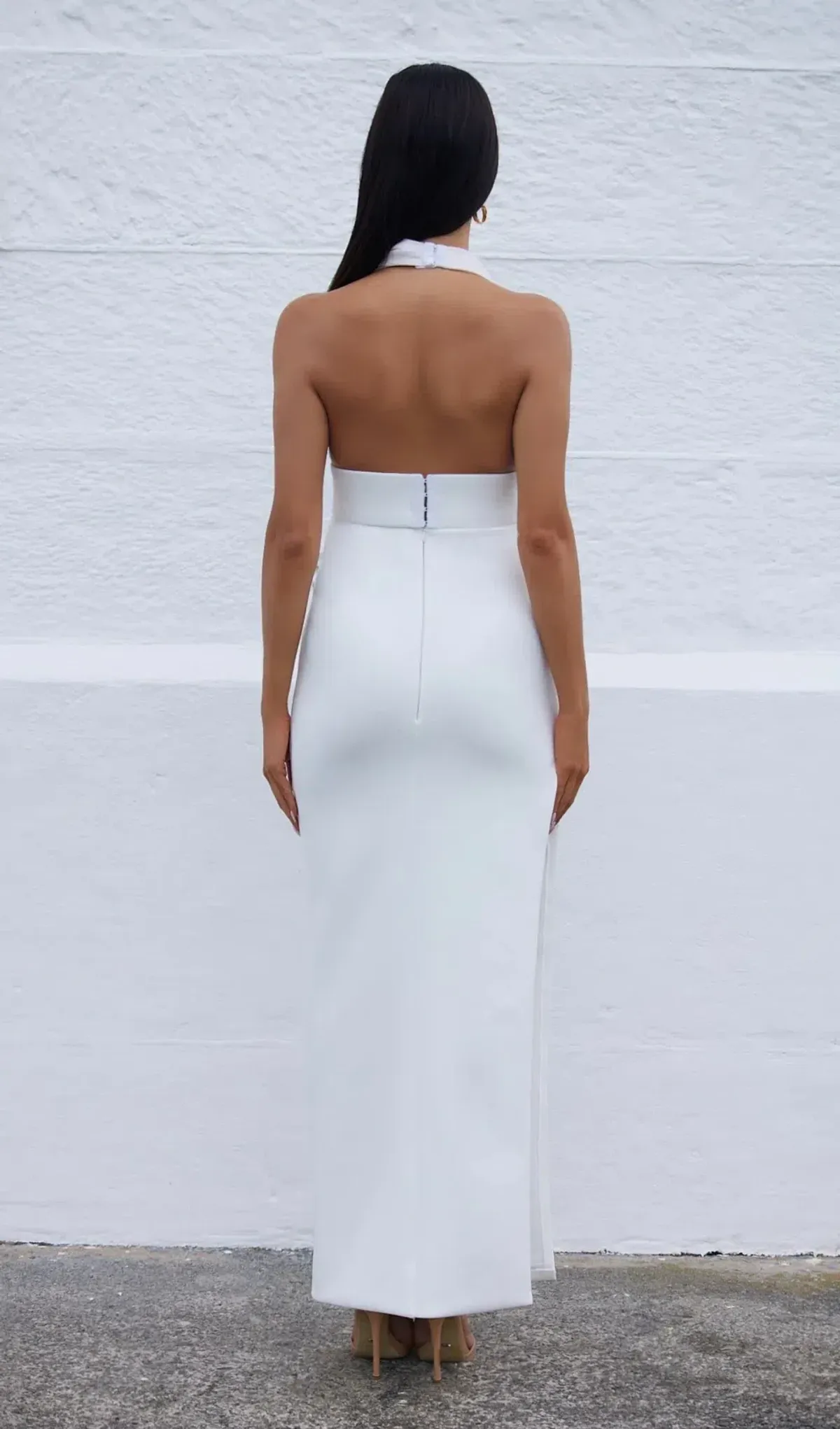 Galanni Guliana White Midi Dress Size 6 - Image 2