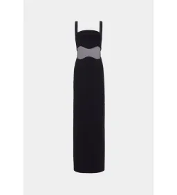 MISHA Damita Crepe & Mesh Maxi Dress Black Size 8/S for rent on The Volte - image 2
