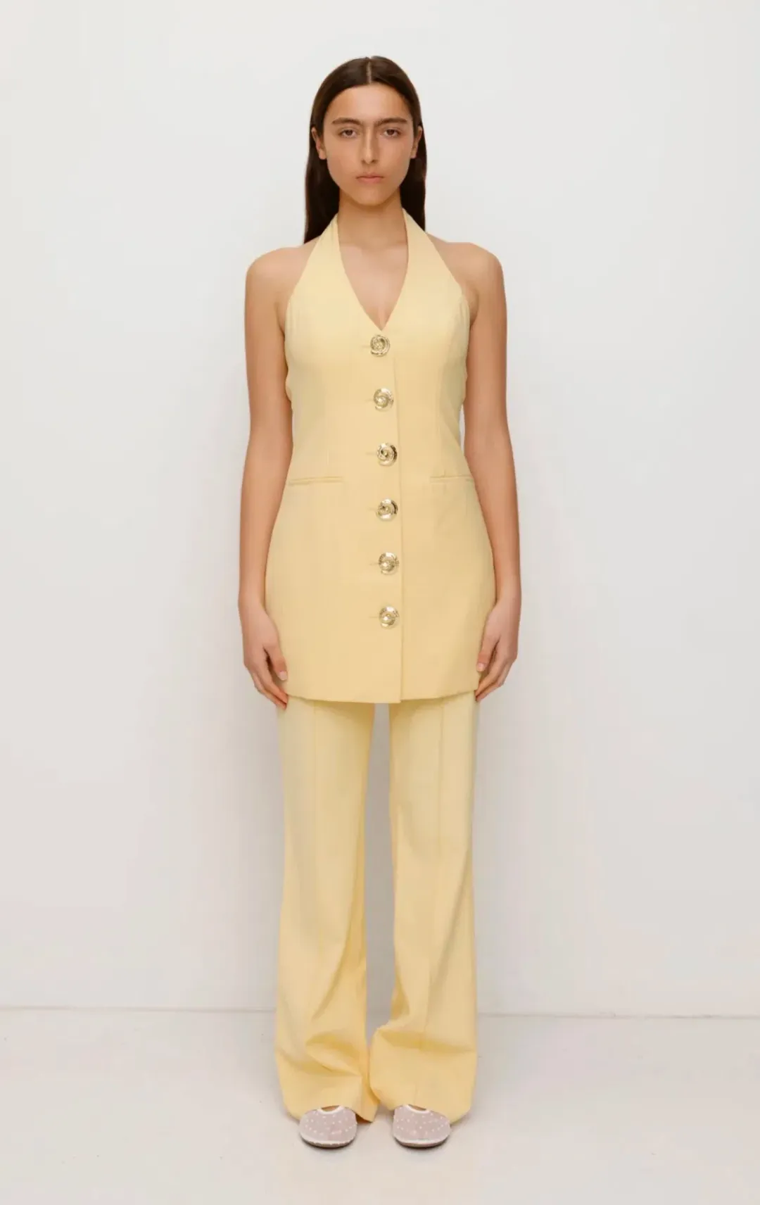 Irida Vest Dress Butter Yellow for rent on The Volte - main image