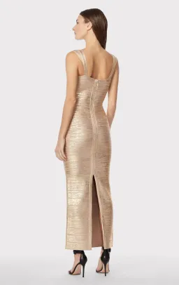 Herve Leger Sweetheart Gown Gold Size AU 10 for rent on The Volte - image 2