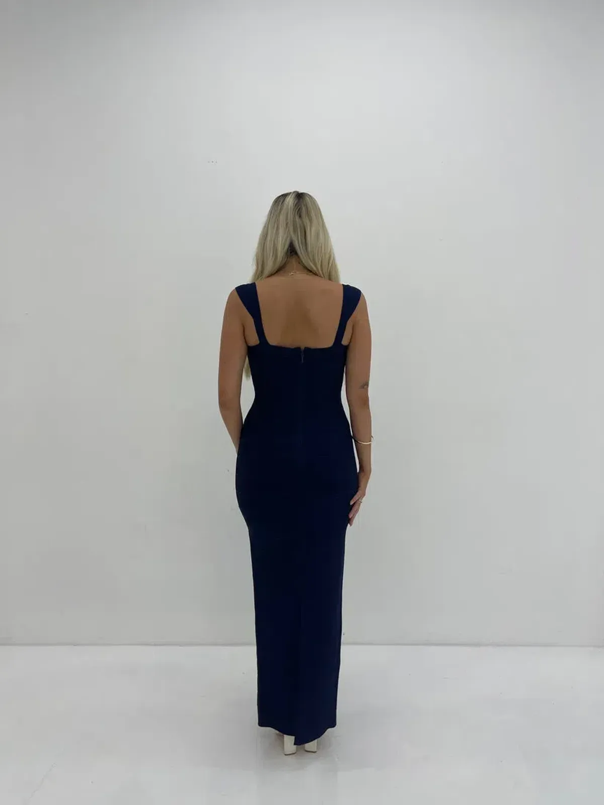 Herve Leger Navy Sweetheart Gown Maxi Size AU 8 - Image 3