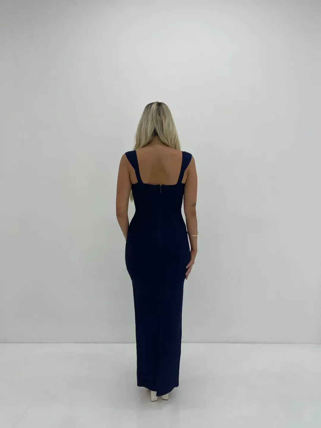 Herve Leger Navy Sweetheart Gown Maxi Size AU 12 for rent on The Volte - main image