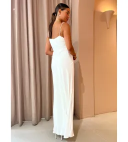 By Johnny Soraya V Front Maxi Dress Ivory White Size AU 10 for rent on The Volte - image 3