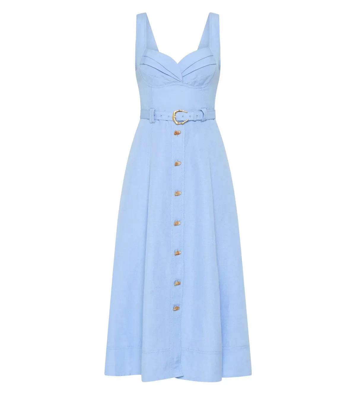 Aje Primary Belted Midi Dress Daydream Blue Size AU 12 - Image 5