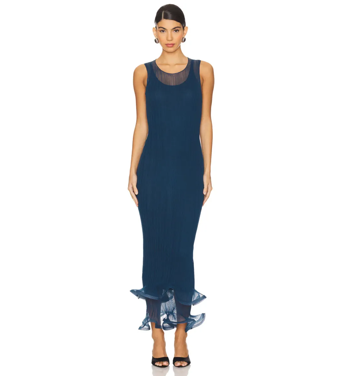 SIMKHAI Daniella Sleeveless Midi dress in Celestial Size 8/S for rent on The Volte - main image
