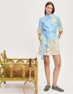 Alemais Anouk Mini Dress Blue Print Size 10 for rent on The Volte - image 1