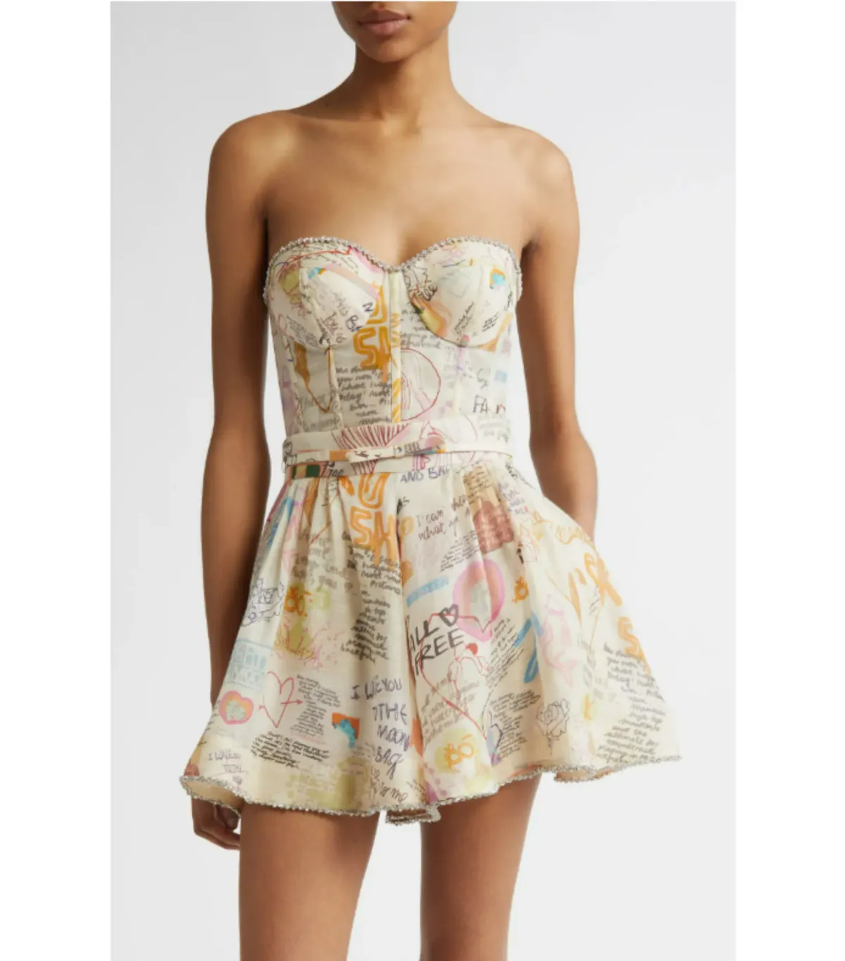 Zimmermann Crush Paneled Bodice and Shorts Set in Dear Diary Print Size 0 / AU 8 - Image 2