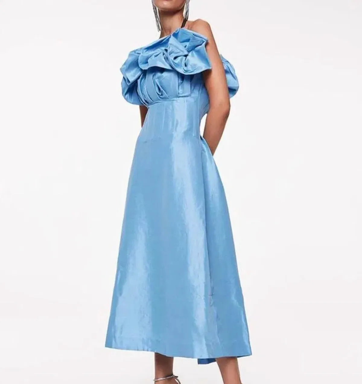 Rachel Gilbert Freida Midi Dress Blue Size 3 / AU 12 - Image 1