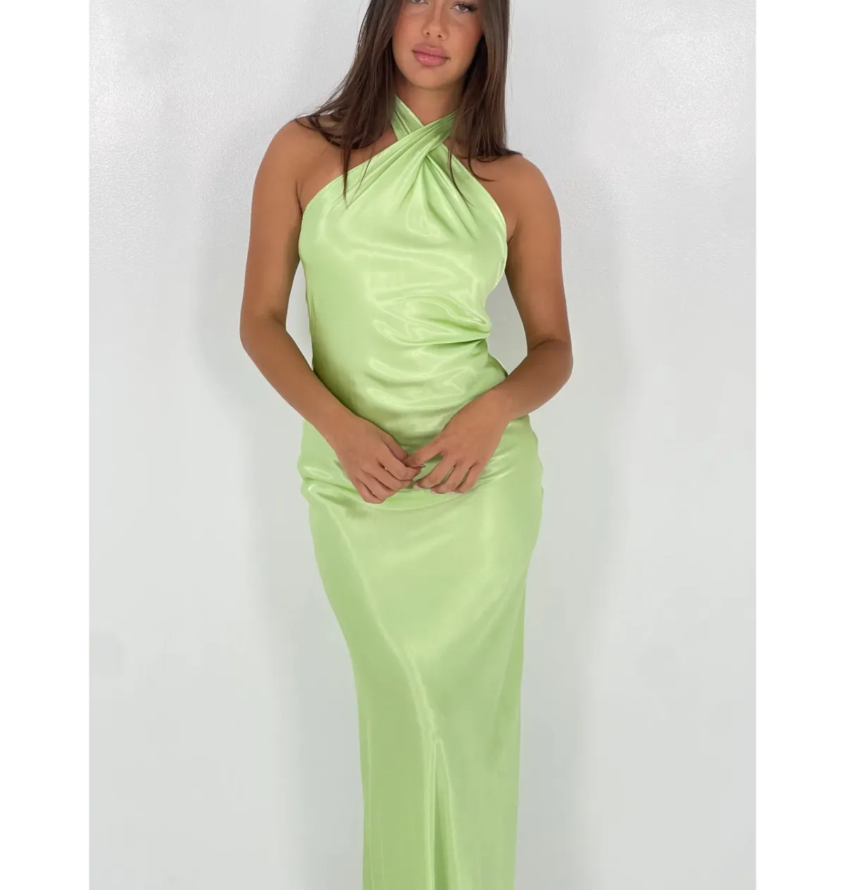 YLD Crossover Maxi Dress Lime Size XS / AU 6 - Image 3