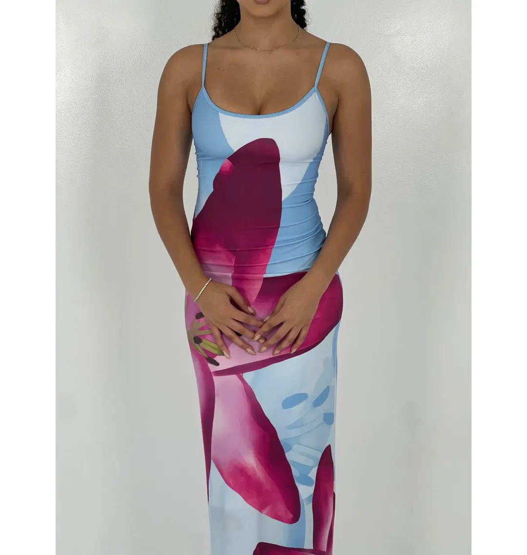 With Harper Lu Sky Lily Slip Maxi Dress Floral Size XS / AU 6 for rent on The Volte - main image