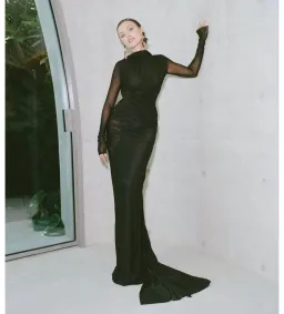 Effie Kats Monaco Gown in Black Size 8 for rent on The Volte - image 1