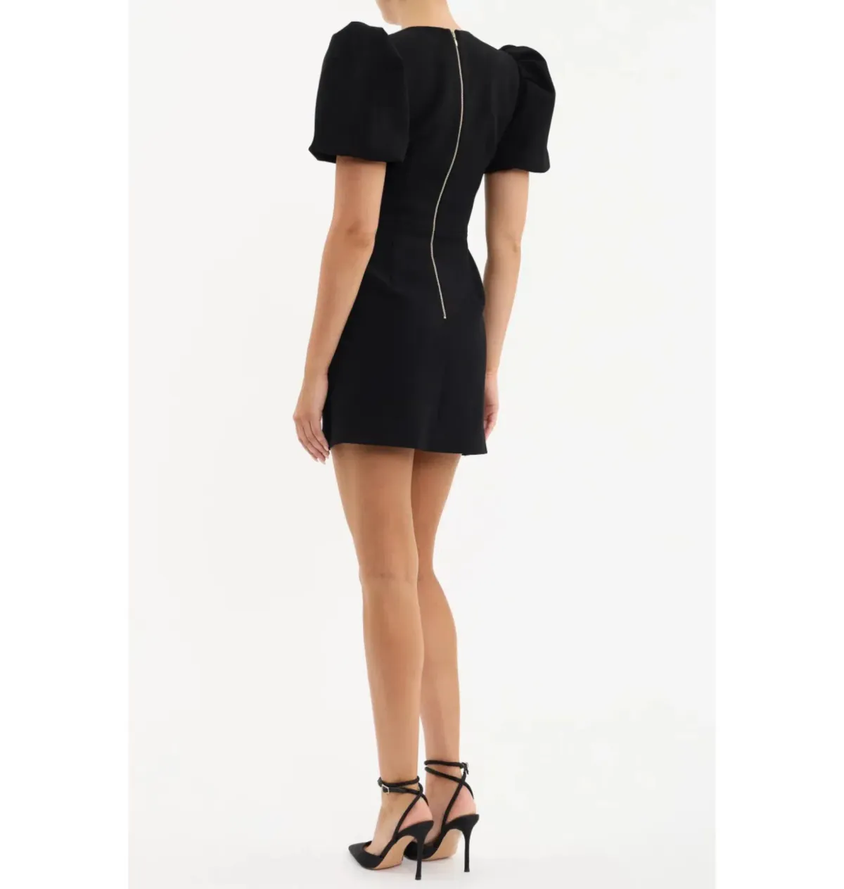 Rebecca Vallance Sirene Puff Mini Dress in Black Size AU 18 - Image 3