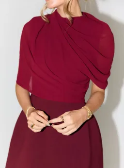 Odd Muse The Ultimate Muse Gathered Mini Dress Bordeaux Red Size 10 for rent on The Volte - image 2