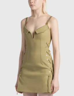 Dion Lee Laced Bonded Mini Dress Brown Size M / Size AU 10 for rent on The Volte - image 2