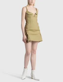 Dion Lee Laced Bonded Mini Dress Brown Size M / Size AU 10 for rent on The Volte - image 1