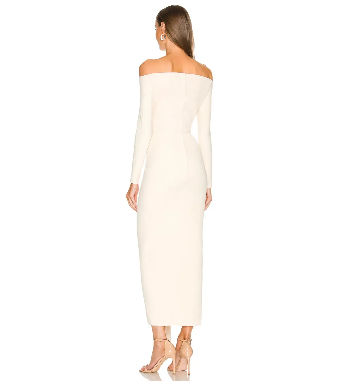 Solace London Lotus Midi Dress in Ivory Size AU 8 - Image 3