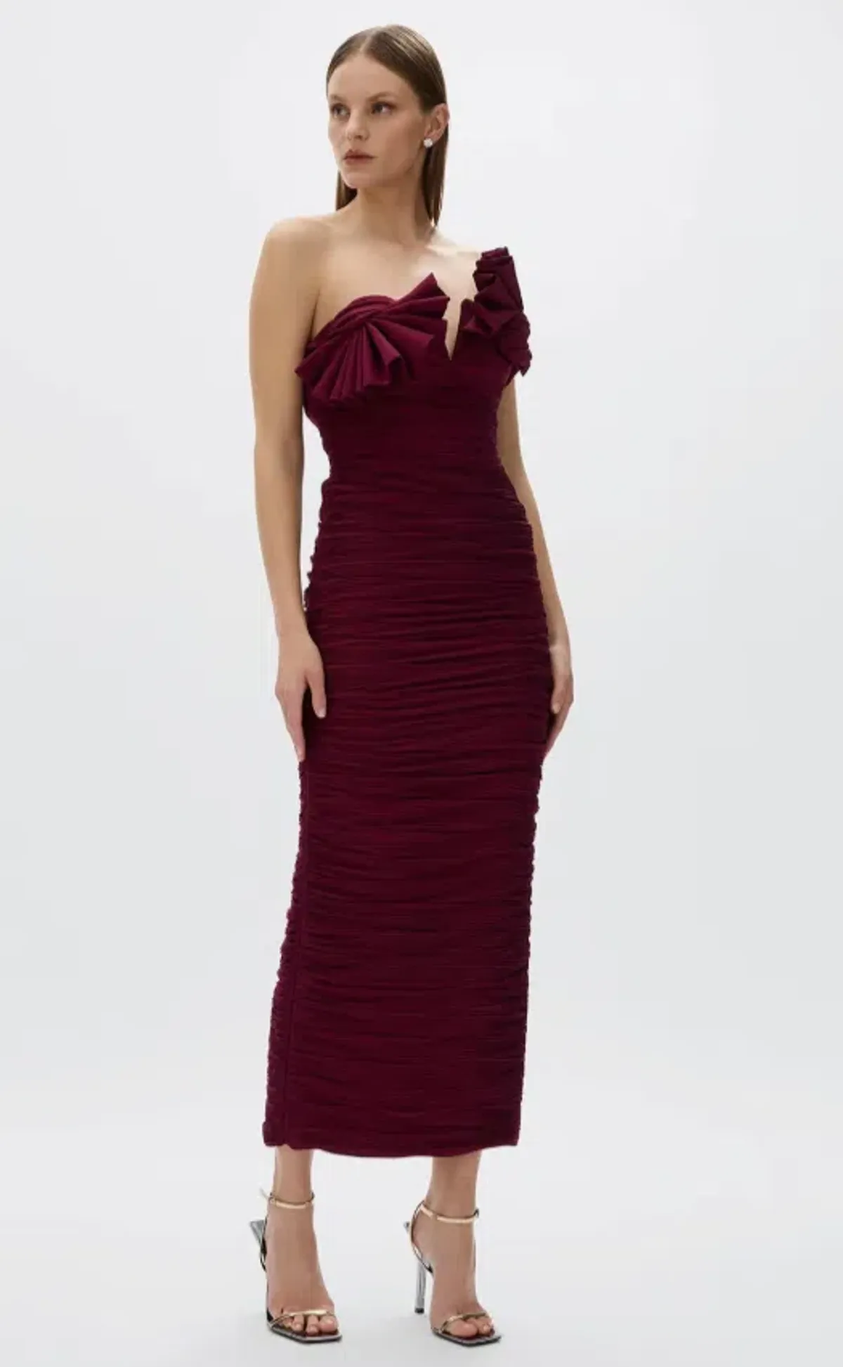 Rachel Gilbert Jensen Maxi Dress Merlot Size 8 - Image 2