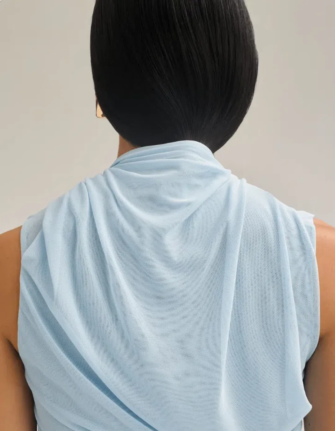 Scanlan Theodore Mesh Drape Top & Skirt Pale Blue Size 10 for rent on The Volte - main image