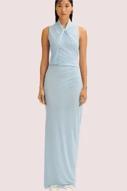 Scanlan Theodore Mesh Drape Top & Skirt Pale Blue Size 10 for rent on The Volte - image 1