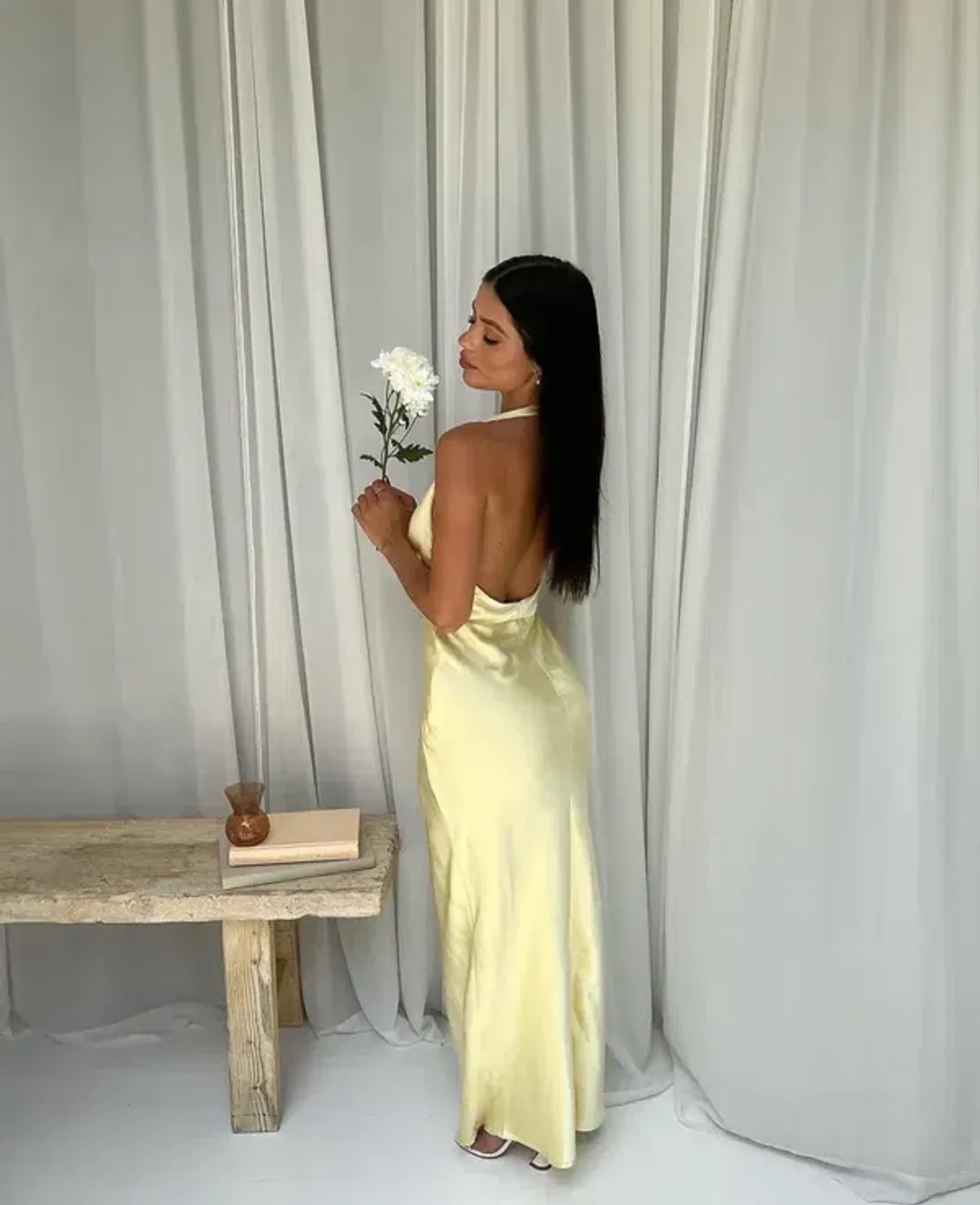 Little JC Boutique Andie Satin Maxi Dress Size S / AU 8 for rent on The Volte - main image