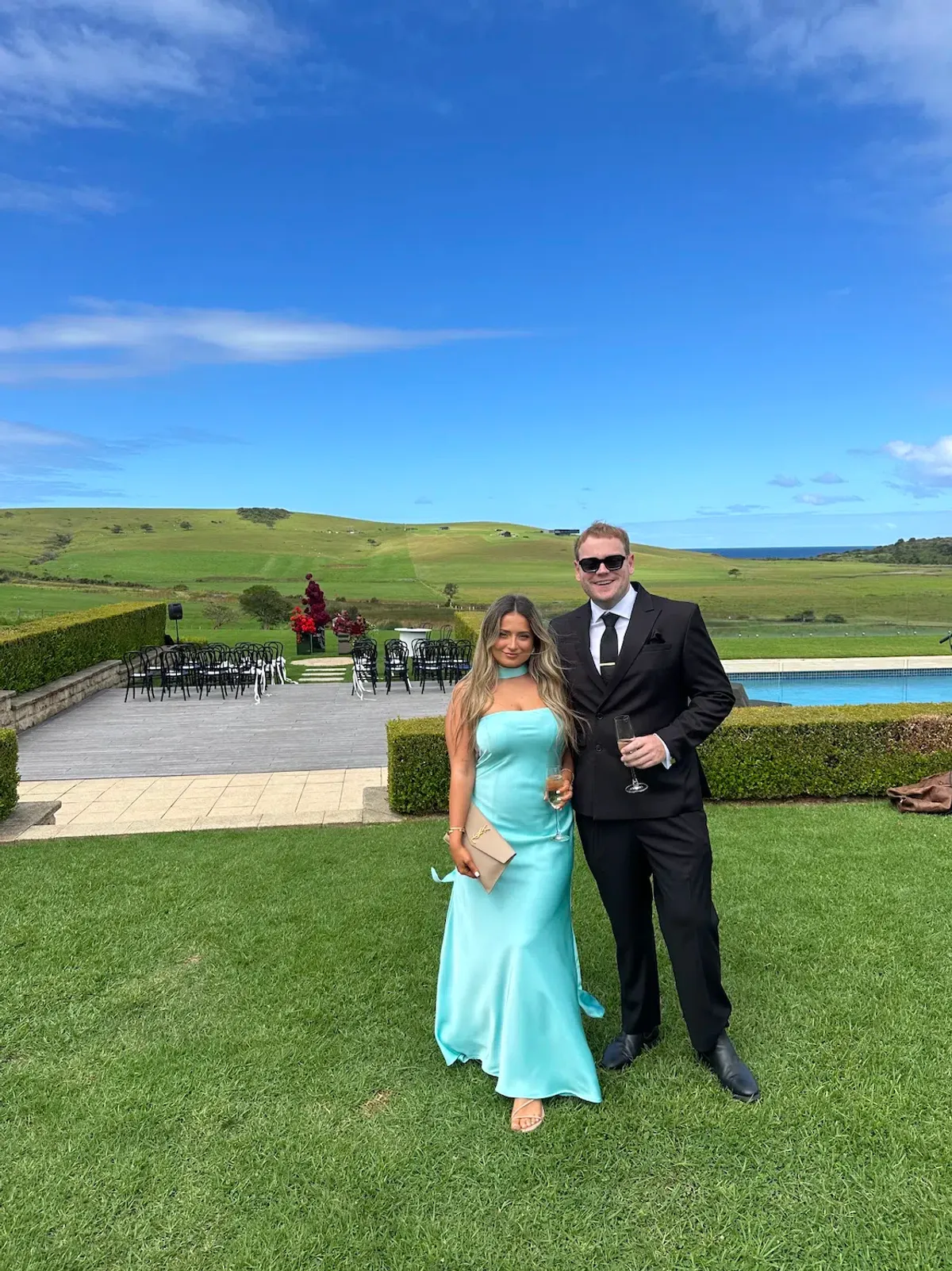 Tailor-made Strapless Dress with Neck tie - Image 1