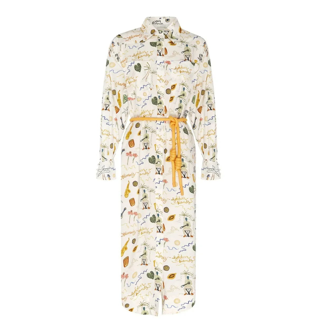 Alemais Golden Hands Shirt Dress Multi Size AU 8 - Image 5