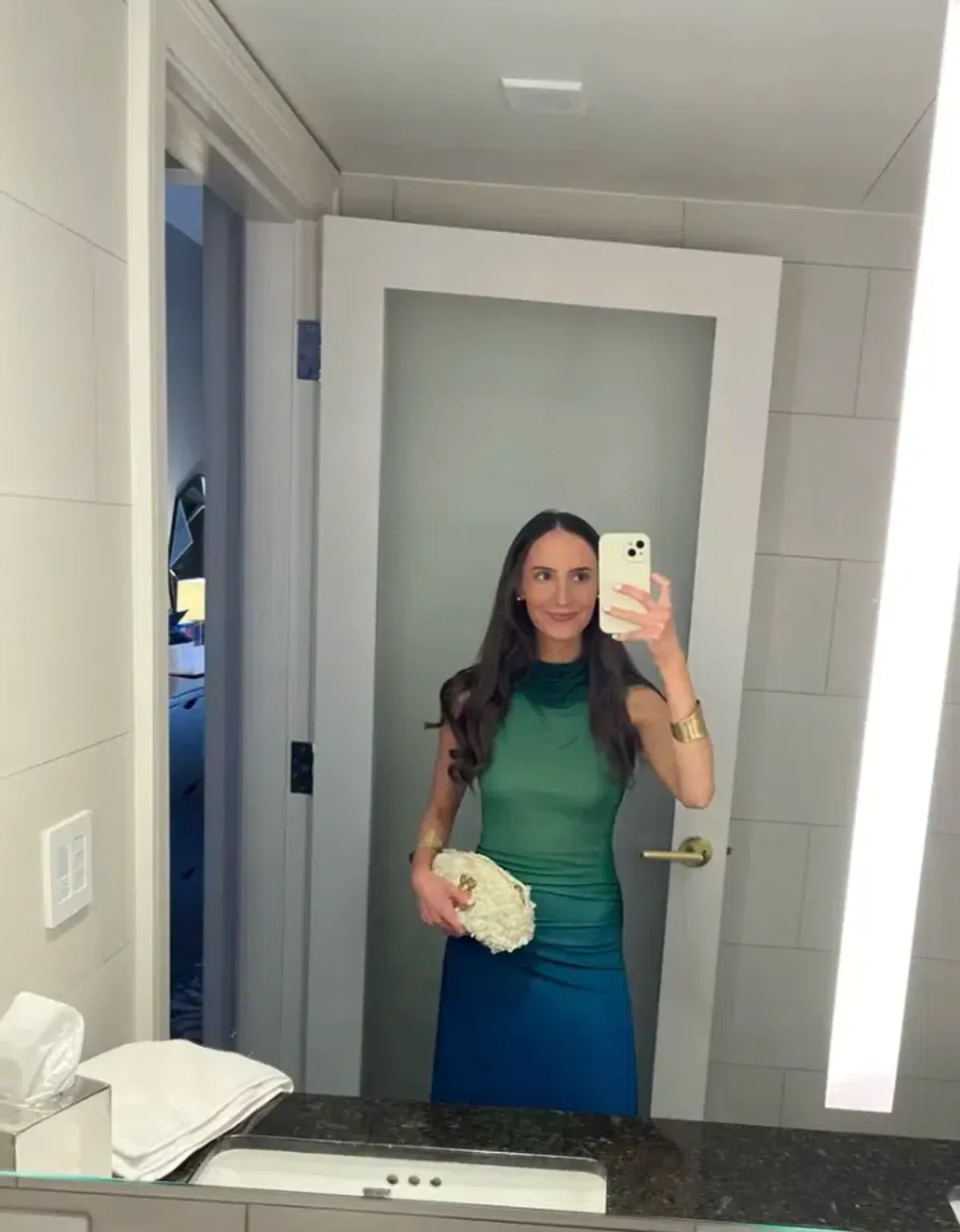 Simkhai Aldina Ruched Ombre Stretch Jersey Turtleneck Gown Multi Size S / AU 8 - Image 6