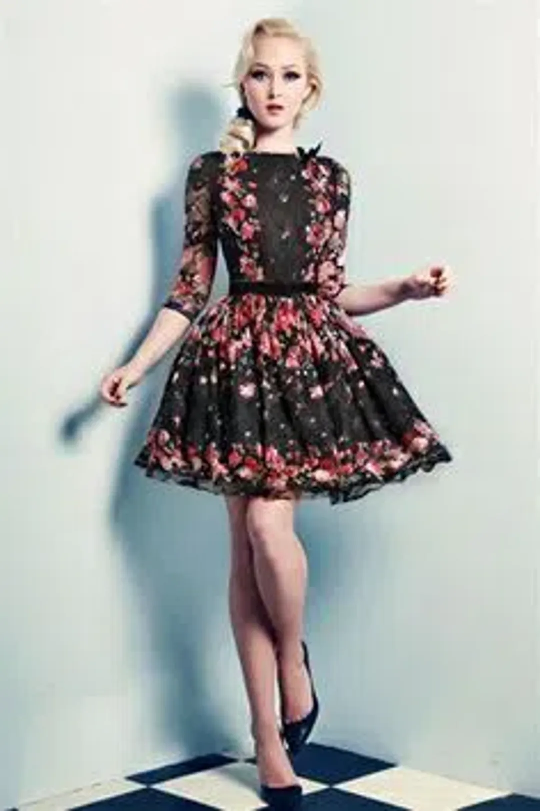 Wheels & Dollbaby French Holiday Floral Lace Dress in Black Size AU 10 / M for rent on The Volte - main image
