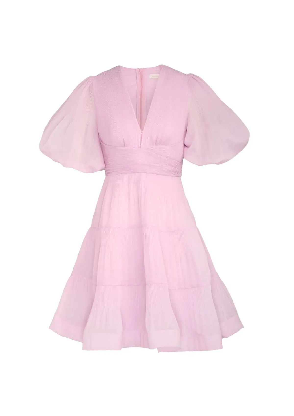 Zimmermann Pleated Mini Dress Pink Size 2 / AU 12 - Image 4