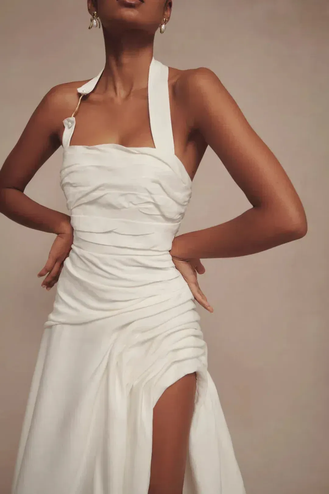 Aje Mika Draped Split Maxi Dress for rent on The Volte - main image