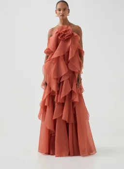 AJE Pandorea Layered Maxi Dress Cora Clay Size 8 for rent on The Volte - image 2