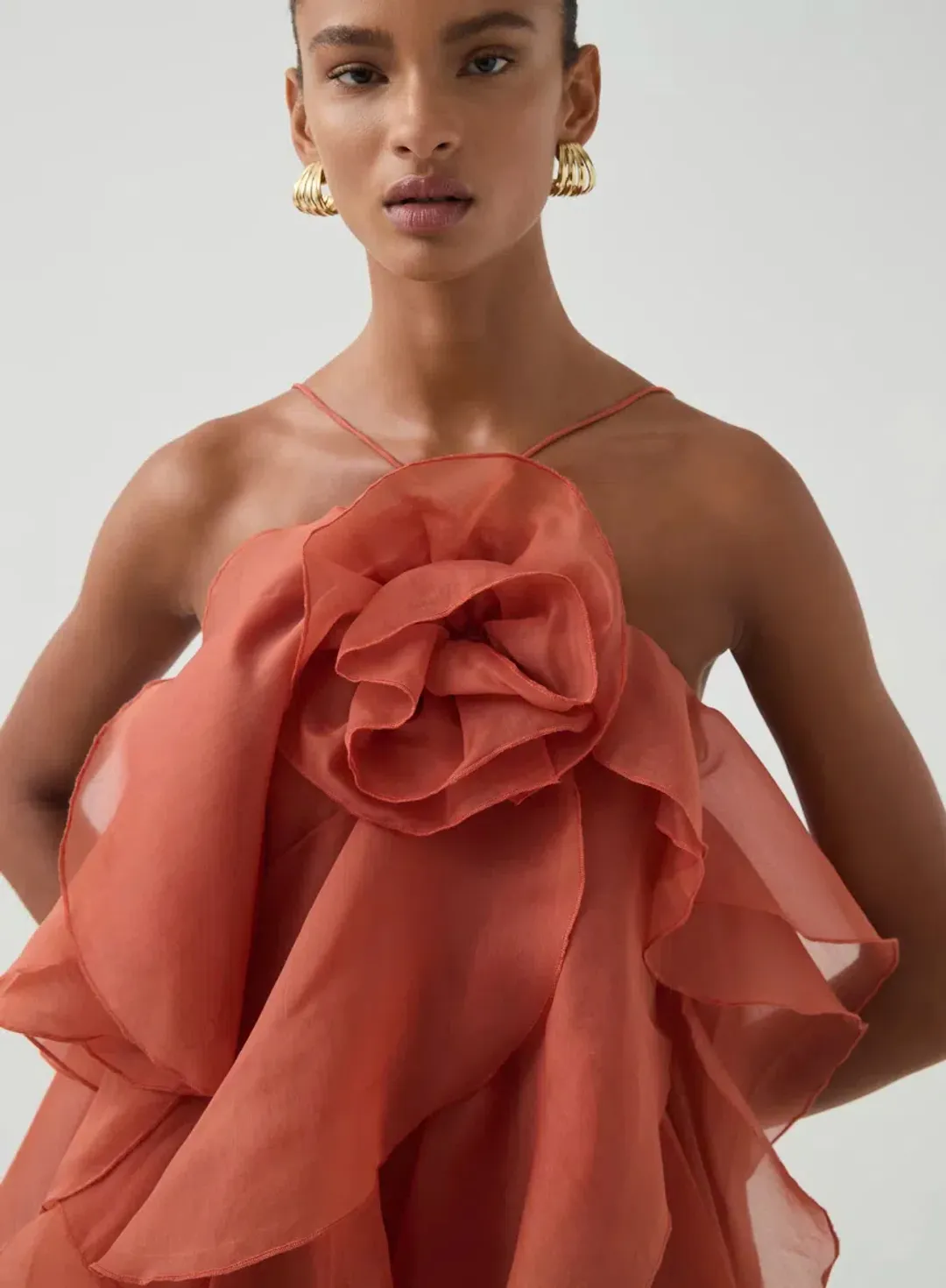 AJE Pandorea Layered Maxi Dress Cora Clay Size 8 for rent on The Volte - main image