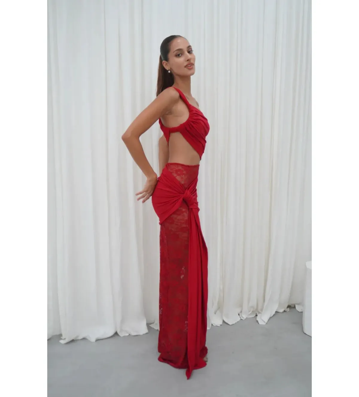 Deconduarte Paradiso Maxi Dress Berry Size M/AU 10 - Image 2