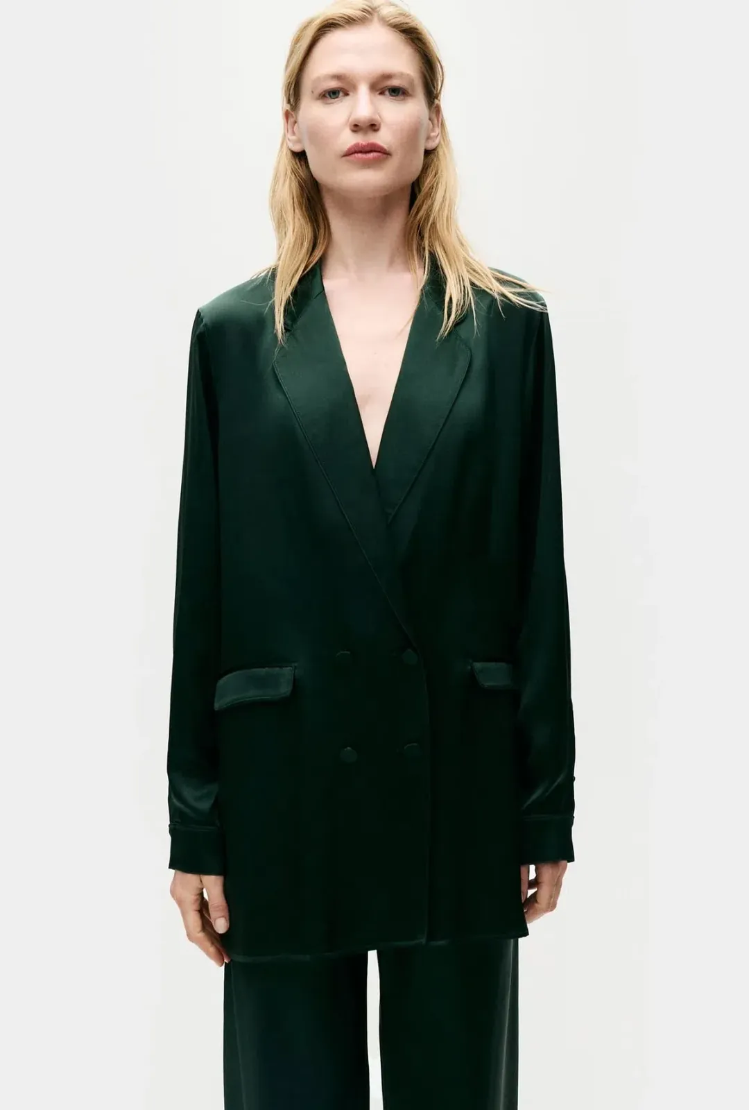 Silk Laundry Relaxed Blazer Scarab Green Size AU 8 for rent on The Volte - main image