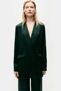 Silk Laundry Relaxed Blazer Scarab Green Size AU 8 for rent on The Volte - image 2