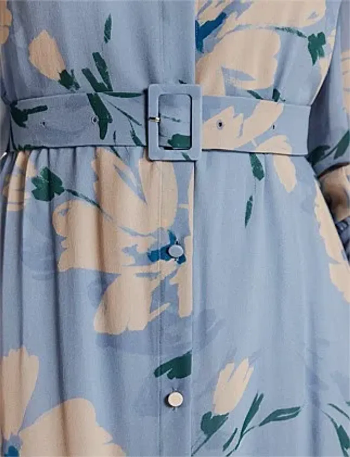 Perri Cutten Esther Silk Dress Midi Dress Blue Print Size 8 - Image 4