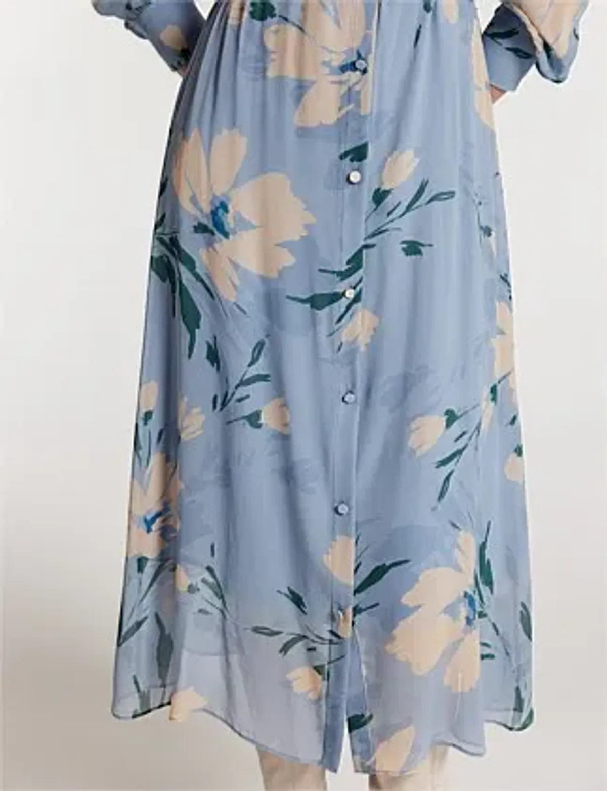 Perri Cutten Esther Silk Dress Midi Dress Blue Print Size 8 - Image 5