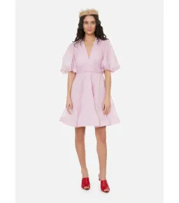 Zimmermann Pleated Mini Dress in Pink Size 2 / AU 12 for rent on The Volte - image 1