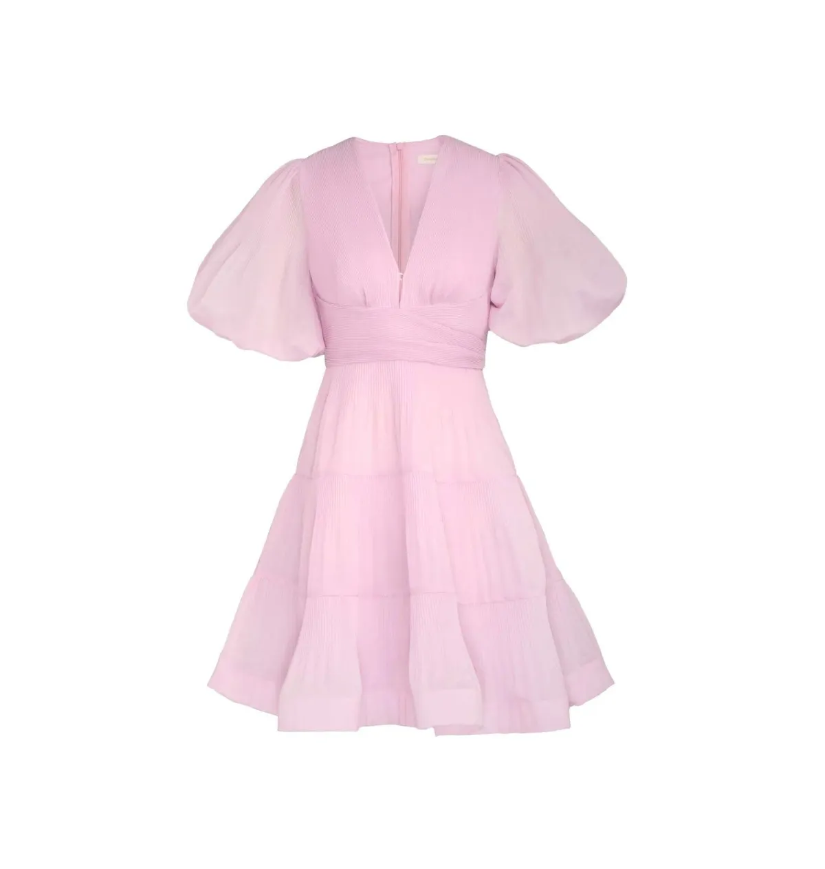 Zimmermann Pleated Mini Dress in Pink Size 2 / AU 12 - Image 3