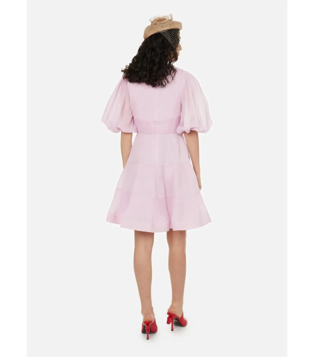 Zimmermann Pleated Mini Dress in Pink Size 2 / AU 12 for rent on The Volte - main image