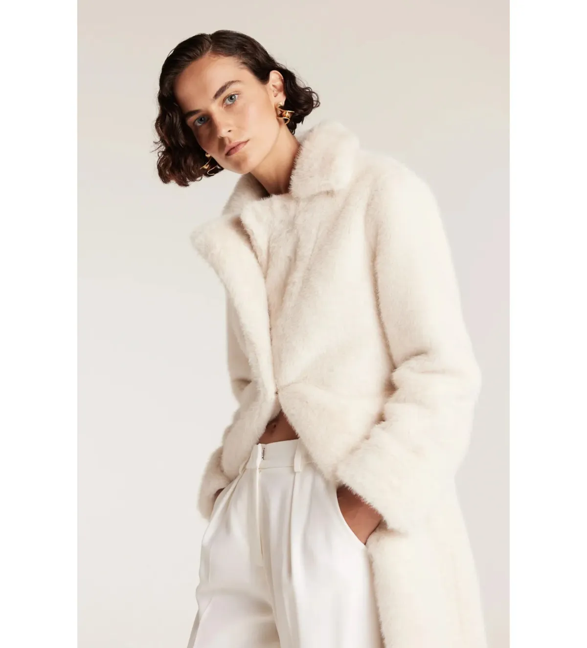 Perri Cutten The Shag Coat Ecru One Size M/AU 10 - Image 4