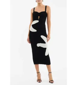 Rebecca Vallance Kiyo Bralette Midi Dress in Black Size AU 4 for rent on The Volte - image 1