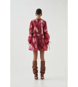 Aje Flora Mini Dress Prismatic Floral Red Size AU 16 for rent on The Volte - image 4