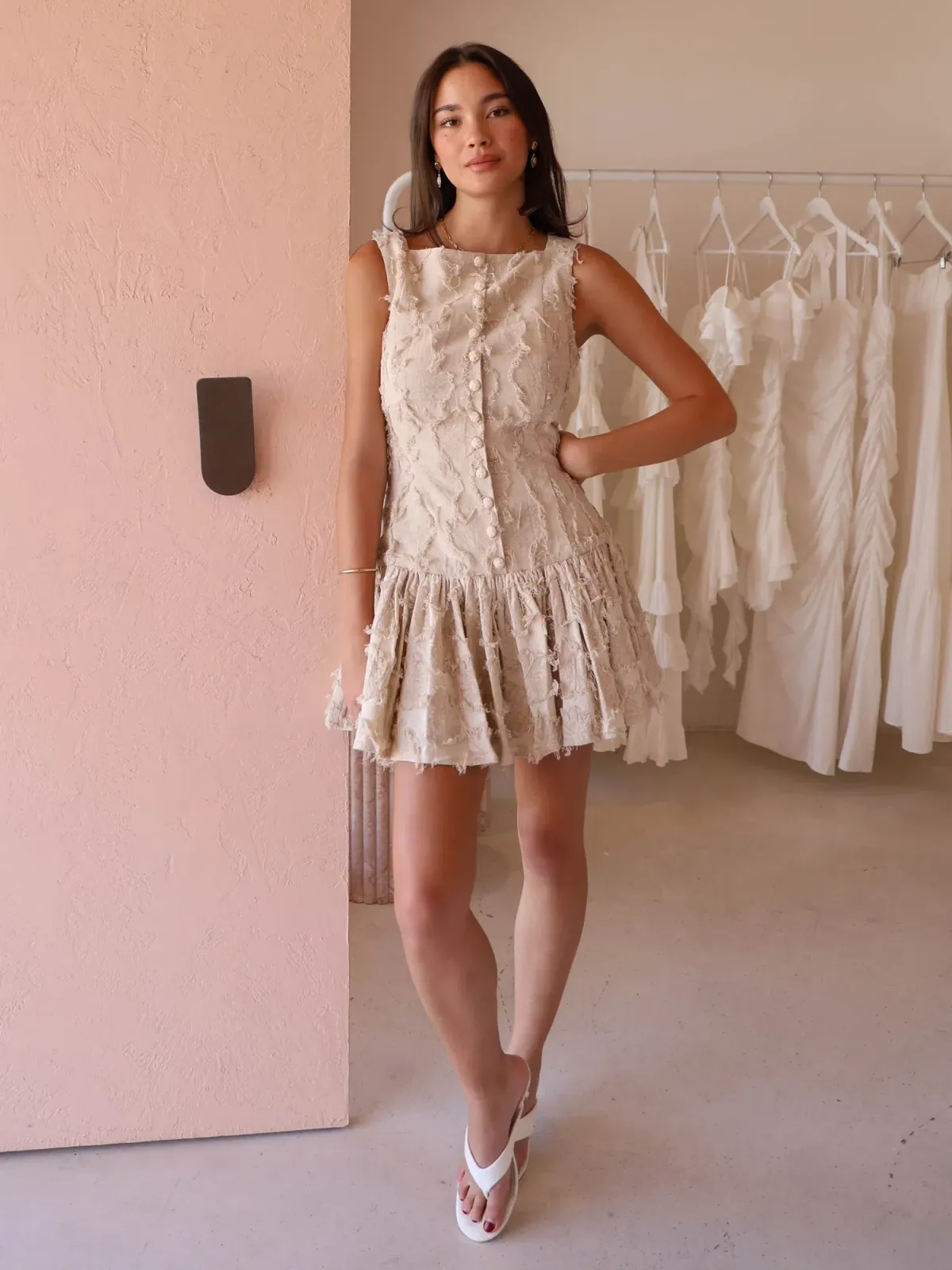 Roame Basil Mini Dress In Dandelion Size 10 - Image 2